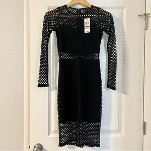 Material Girl, XS black netted dress